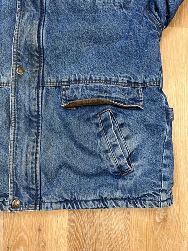 Chaqueta Wrangler Para Hombre Mediana M Azul Denim Sherpa Forrada Hero Shacket - Imagen 4 de 12