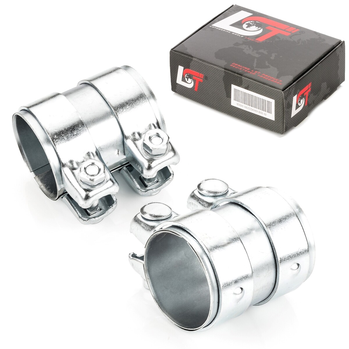 2x Pipe Double Clamp Exhaust System Ø 2 9/16x3 17/32in for Porsche Cayenne 4.8