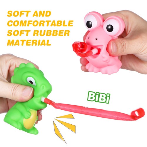 4 Count Tongue De Dinosaure Grenouille Sortant Jouet Enfant Jouets - Photo 4/12