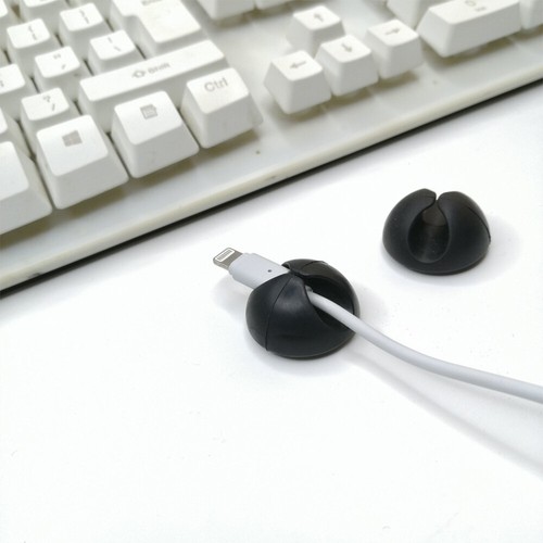 6-24pcs Cable Clips Tidy Cord Lead Organiser USB Charger Holder Drop Sticker New - Picture 6 of 10