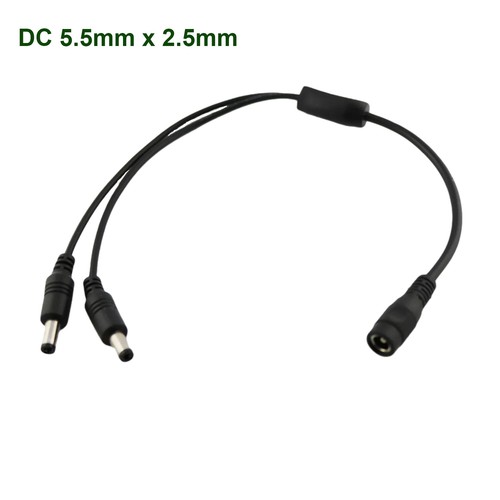 CCTV DC Power 1 Female To 2 Male Cable Splitter 5.5mm x 2.5mm Adapter Led Light - Picture 9 of 9