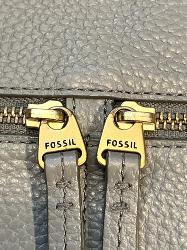 FOSSIL Karli Gray Pebbled Leather Crossbody Shoulder Bag Zippers - Picture 2 of 7