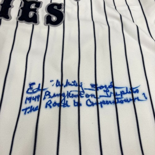 Whitey Ford Signed Heavily Inscribed Binghamton Triplets Minor League Jersey JSA - Picture 4 of 11