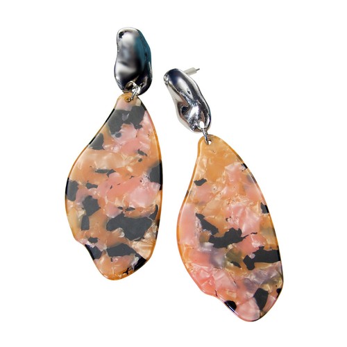 Paparazzi Fisch aus dem Wasser Ohrhänger Ohrhänger Acryl Kunstmarmor großer Tropfen - Bild 1 von 2