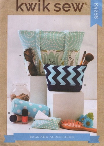 Kwik Sew Pattern 4288 Borse e accessori, Borse per trucco, Borsa tote, Copertura tessuto - Foto 1 di 8