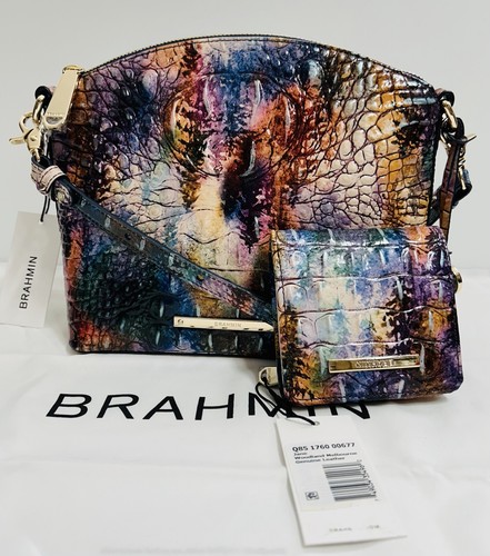 NWT BRAHMIN Mini Duxbury Smoke Melbourne Crossbody Bag & Jane Wallet - Picture 2 of 13