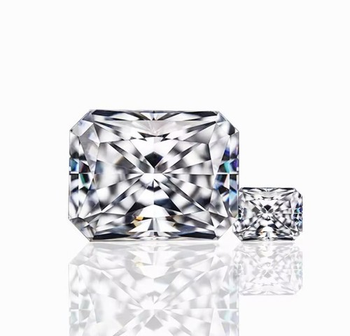 Pierre de moissanite en vrac coupe radiante clarté 6X4 mm couleur D VVS1 pour lui 0,50-1 ct. - Photo 10 sur 16