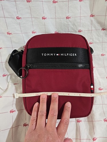 NWT Tommy Hilfiger Men's Nylon Crossbody Bag Dark Red - Picture 6 of 8