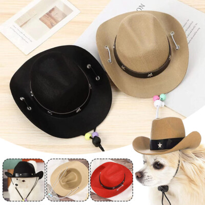 Fashion Dog Cat Hat Costume Cap Birthday Party Pet Show Photoshoot Black Brown E