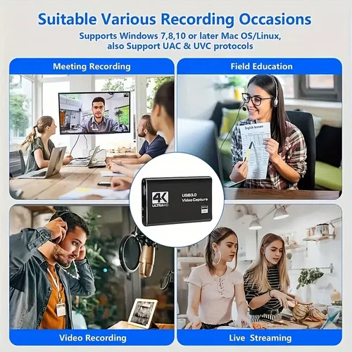 4K Capture Card Audio Video USB 3.0 HDMI Video Capture Device Full HD Recording - Picture 9 of 13