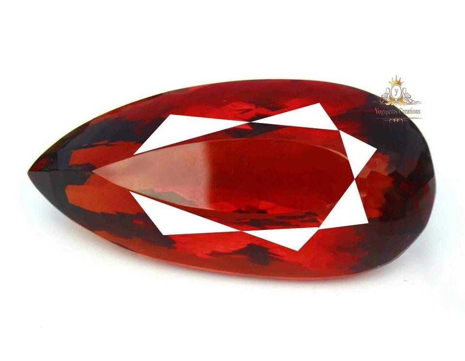 2000 quilates cor vermelha com certificação natural tamanho grande topázio enorme pedra preciosa solta corte pera - Imagem 2 de 4