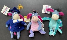 Walt Disney Store Eeyore Collection Bean Bag Plush Lot of 3 Different with Tags