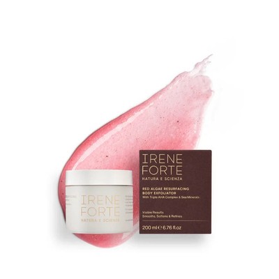 Irene Forte Red Algae Resurfacing Body Exfoliator 200ml $105 NEW + Coral Tote