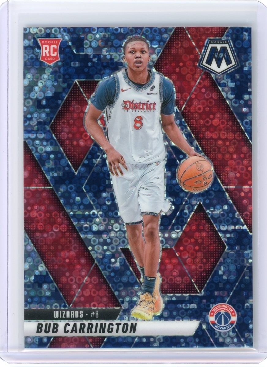 2024-25 Panini Mosaic Bub Carrington RC Fast Break Blue Camo 08/35 #206