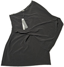 HALSTON EVENING COLLECTION Black KAI One Sleeve Dress - Women 10 NEW