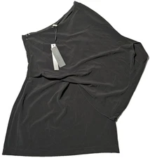 HALSTON EVENING COLLECTION Black KAI One Sleeve Dress - Women 10 NEW