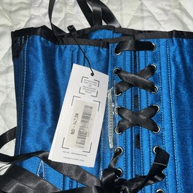 New With Tags Corset Story Corset Blue Black Lace Comfort Steel Bones 34