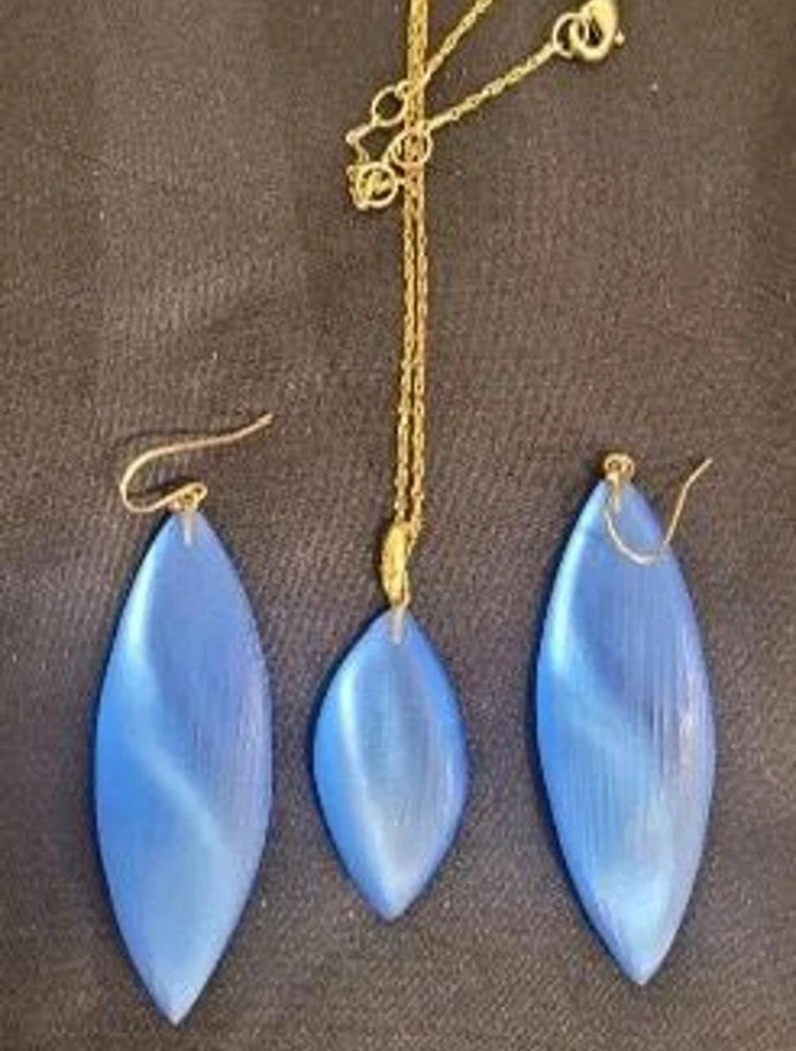 100% Подлинный Alexis Bittar Horrizon синий Lucite кристалл шип ожерелье - Изображение 2 из 2