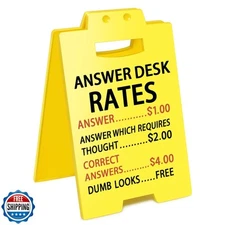 Smilelife Funny Office Cubicle Decor Answer Desk Rates Desk Sign Team Office 