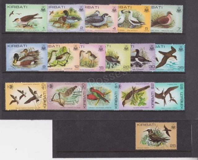 KIRIBATI MNH CONJUNTO DE SELLOS COMO NUEVOS PAQUETE DE PRESENTACIÓN 1982 AVES DEFINITIVAS Foto 2 de 2