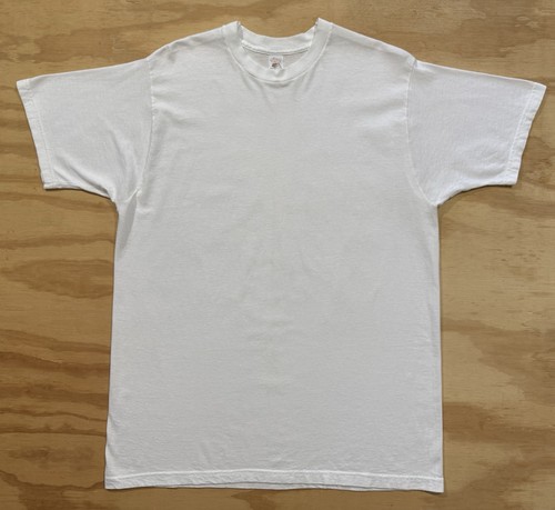 Vintage Blank Fruit Of The Loom White Shirt Single-Stitch Blank XL USA 80s 90s