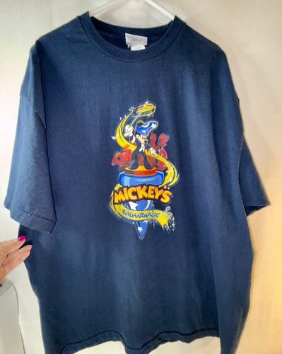 Walt Disney World Sorcerer Mickey Mouse PHILHARMAGIC Navy Men's XXL 2XL Shirt - Picture 2 of 12