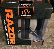 Walkers Razor Slim Shooter Electronic Folding Ear Protection Muffs Flat Dk Earth