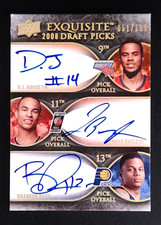 2007-08 Exquisite Draft Picks Triple Rookie On Card Auto Augustin Bayless Rush