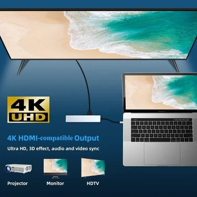  With For Macbook Air M1 iPad Pro RJ45 HDMI USB C HUB Type C Split