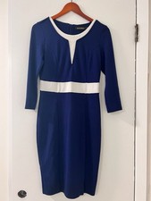 WOOSEA Women's 3/4 Sleeve Colorblock Bodycon Sheath Pencil Dress