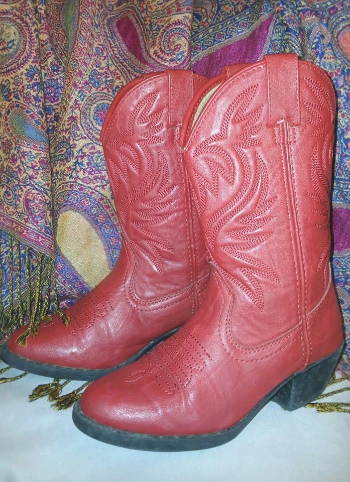 Austin Clothing Comp. Botas vaqueras rojas para niñas talla 13 Foto 3 de 4