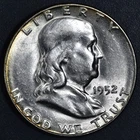 1952-S 50C FRANKLIN SILVER HALF DOLLAR KM# 199 Grade:  Choice BU A7145