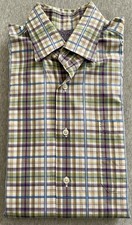Monterey Robert Talbott Men's Size Medium Multicolor Check Button Up Shirt READ