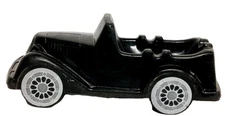 Vintage Black Plastic Classic Old Time Car Ashtray 