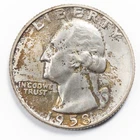 1958-D 25C Washington 90% Silver Quarter Uncirculated