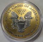 2011 24K Gold & Black Ruthenium AMERICAN SILVER EAGLE ~Enhanced on Both Sides~