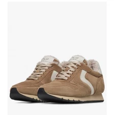 NWT VOILE BLANCHE JULIA Brown Pump Fur Suede Sneakers - Sz 10