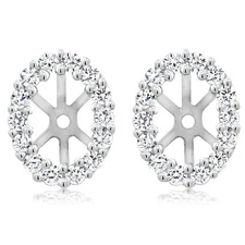 925 Sterling Silver Zirconia Stud Earrings with Removable Jackets For Women