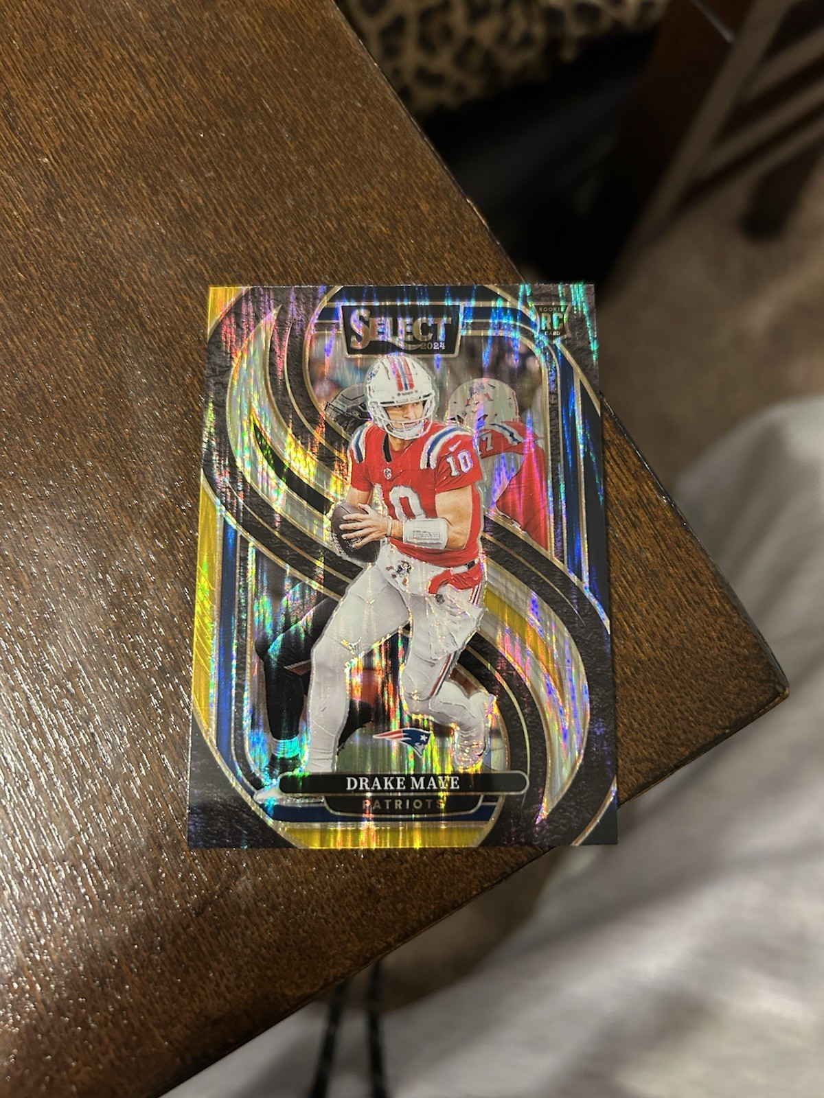 2024 Panini Select - Premier Level Drake Maye #113 Black & Gold Shock Prizm (RC)