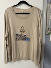 NEW Women  s Talbots L/S Flattering Knit Lighthouse Sweater - Beige Size 3X