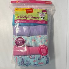 Hanes Toddler Girls' Training Briefs - Purple, Pink, Blue 2T/3T