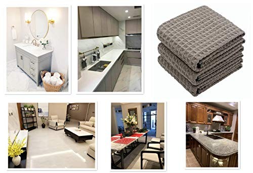 Waffle Weave Kitchen Towels Thick Microfiber Dish Drying Towels Absorbent Tea - Picture 8 of 8