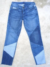 Current Elliott Mid Relax Skinny Jean Women Fit Size 27 Distressed Patchwork L26