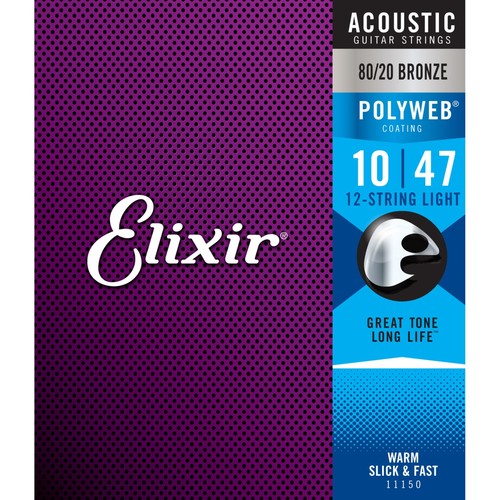 Elixir 11150 Polyweb Acoustic 12 cuerdas 10-47 - cuerdas de guitarra occidental