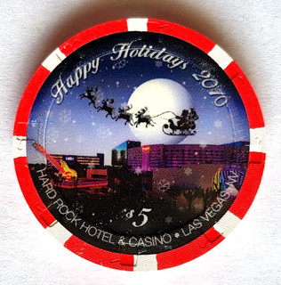 $5 Hard Rock "CHRISTMAS / 2010" Uncirculated LAS VEGAS Casino Chip