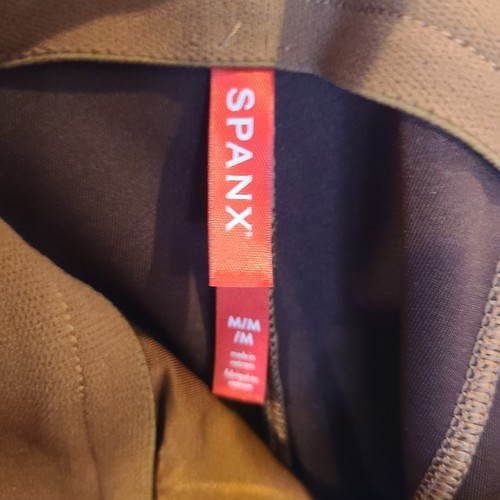 SPANX Faux Suede Flare Pants Pull On Stretchy Slimming Brown Medium Comfort - Picture 5 of 6