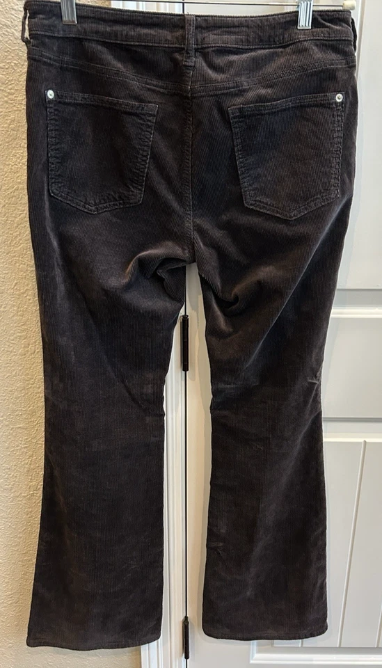 Pilcro Anthropologie The Icon Corduroy Black Pants Flare Women's Stretch Size 10 - Image 2 of 4