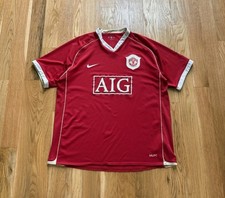 Manchester United 2006-07 Nike Home Jersey Top Kit Vintage Y2K Blokecore Auth XL