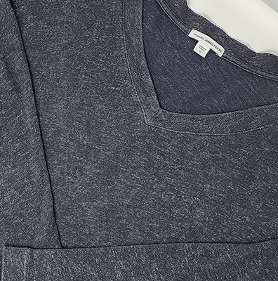 James Perse Sweater Women's Size 2 Medium Gray Long Sleeve V-Neck Pullover READ