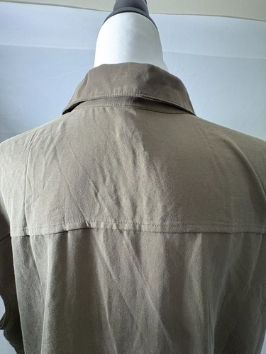 Old Navy Shirt Dress Women's Size XL Petite Olive Green Sleeveless Drawstring - Picture 10 of 16